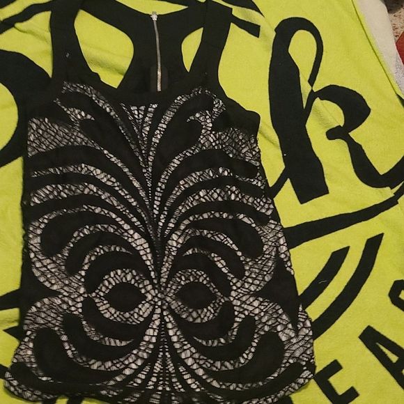Express Tops - Express Black and white lace top